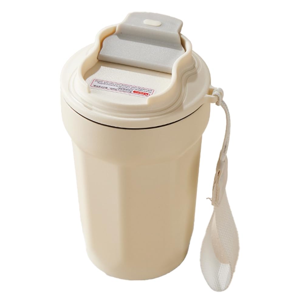Steowsey Octagonal Diamond Coffee Cup, Double-Layer Vacuum Insulated Coffee Cup. Travel Coffee Cup with Leak-Proof Lid