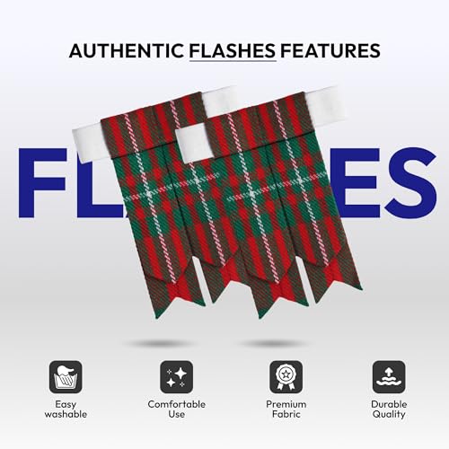 Image of Scottish Tartan Kilt Flashes with Elastic Adjusters
