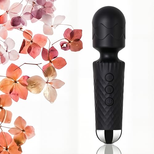 Image of Personal Massager Wand, 8 Speeds 20 Modes, Cordless Portable Waterproof, Quiet Mini for Muscle Aches, Back Pain and Sports Recovery (Black)