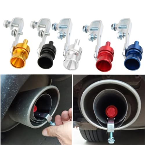Tubo de escape de coche con silbato de sonido Turbo rojo para mofle trasero 2