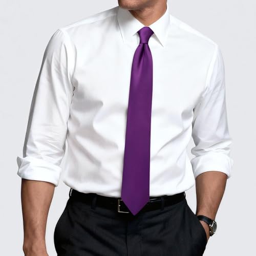 Image of Hi-Tie Men's Extra Long Solid Satin Tie Set 63 Inch /70 Inch Formal Necktie