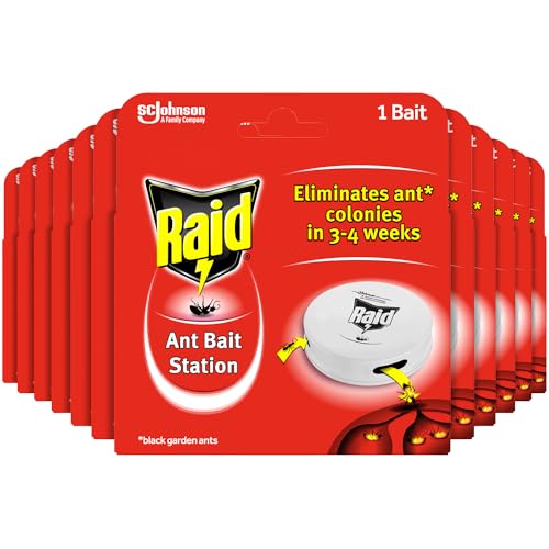 Raid Ant Bait Station Long Lasting Ant Killer for Indoor and Outdoor Use Destroys Nests Pack of 12