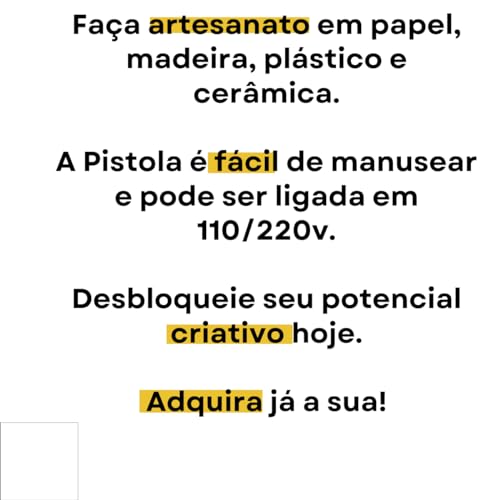 Kit Pistola de Cola Quente + 18 Bastões Cola + Estilete Emborrachado Profissional