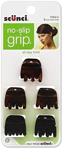 SCUNCI No-Slip Grip Small Jaw Clips, 5 ea (Pack of 4)