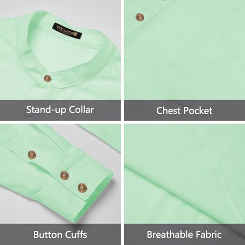 Image of Vida Loca Men Full Sleeve Solid Cotton Blend Straight Slim Fit Kurta Shirt for Men's.