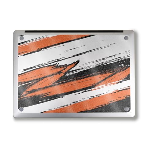 Image of Glossy Glitter Laptop Skin Compatible with Alienware M18 R2 (2024) - Grunge Orange - Premium 3M Vinyl Protective Wrap Decal Cover - Easy to Apply | Crafted in The USA by MightySkins