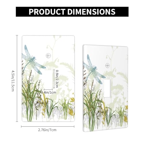 Ohzollan 1GANGTOGGLE-320 Wild Flower Dragonfly 1 Gang Toggle Light Switch Cover Plates Decorative Electric Outlet Covers Decorator Wall Switch Plate Receptacle Plug Covers 4.5 * 2.76 Inches thumb #3