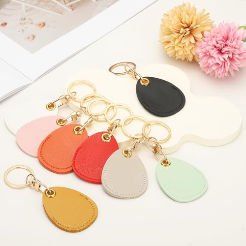 Porte-clés vierges en cuir synthétique rose pour étiquette chien chat 10 pcs