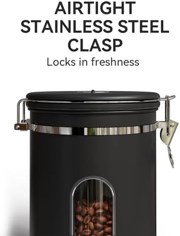 Coffee Canister with Window,Airtight Stainless Steel Pantry Container 37 Product Image