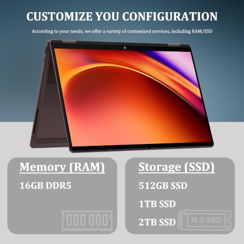 Image of Delca Customized Laptop Made with HP OmniBook X Flip 2-in-1 AI Laptop | 14 inch WUXGA OLED Touch | AMD 4-core Ryzen AI 5 430 (Up to 50 NPU Tops) | 16GB DDR5 512GB /1TB /2TB SSD | Backlit WiFi 7 USB4 Win11