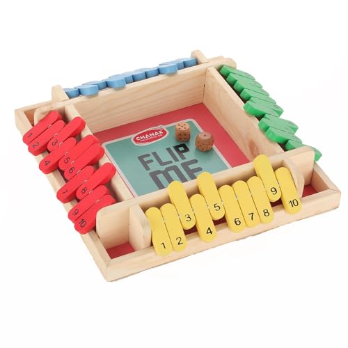 Image of Aditi Toys Shut The Box Dice Game, Classic Flip Me Multiplayer Game for Kids & Adults, Fun Wooden Tabletop Shut The Box Dice Game for Improving Math & Motor Skills for Kids Above 5 Years, BIS Approved