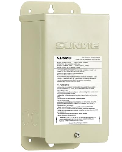 SUNVIE 300W Low Voltage Pool Light Transformer 12V/13V/14V AC Multi-Tap