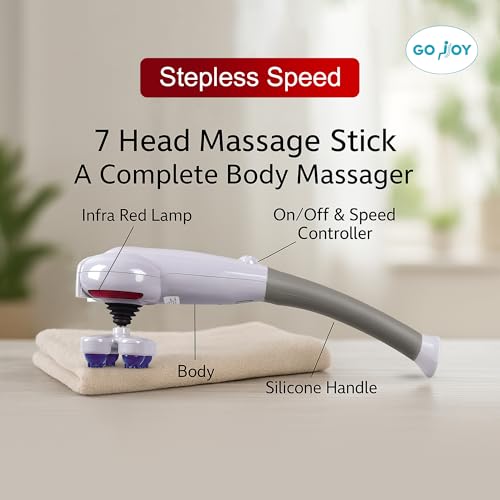 Image of 7 In 1 Magic Massager Heavy Duty Full Body Massage with 7 Versatile Attachments Full-Body Pain Relief & Relaxation For Back, Neck, Foot, Thigh, Hand, Belly, Abdomen Acupressure Therapy (Multicolour)