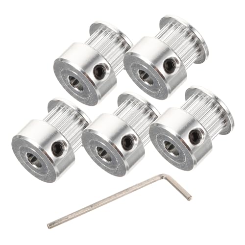 OUNONA 5 Pcs Timing Belt Pulley Hosproketprinter The Printers Toothpaate Stepper Motors Step Motor Gt2 Pro Gear Wrench Tap and Die Kit Gear Belt Tooth Belt Nut Drill Adapter Gt2 Pulleys
