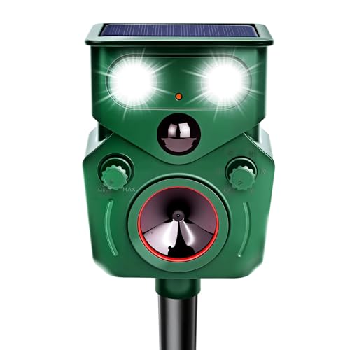 Ultraschall Katzenschreck für Garten, Solar Tiervertreiber Ultraschall mit Bewegungsmelder,Katzen Vertreiben Garten Abwehr Gegen Katzen, Fuchs, Vogel,...