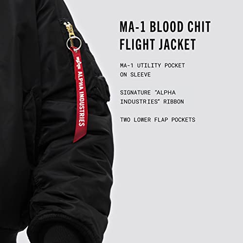 Image of Alpha Industries MA-1 Blood Chit Bomber Flight Jacket - Fighter Pilot Flight Jacket