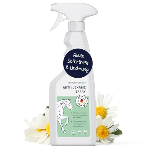 PFERDEPFLEGE24 Anti Juckreiz Spray für Pferde Hilfe bei Sommer-Ekzem Milben & Hautirritationen Beruhigt Juckreiz an Mähne & Schweif Hautpflege Pferd