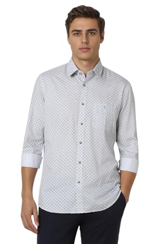 Image of Van Heusen Casual Printed Shirt for Men| Premium Cotton| Full Sleeves| Slim Fit |Breathable Fabric