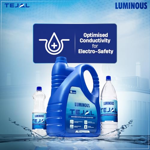 Image of Luminous Tejal Deionized Water - 5 Litre | Ultra-Pure Battery Water for Inverter & Automotive Batteries | Prevents Mineral Buildup | Enhances Battery Life