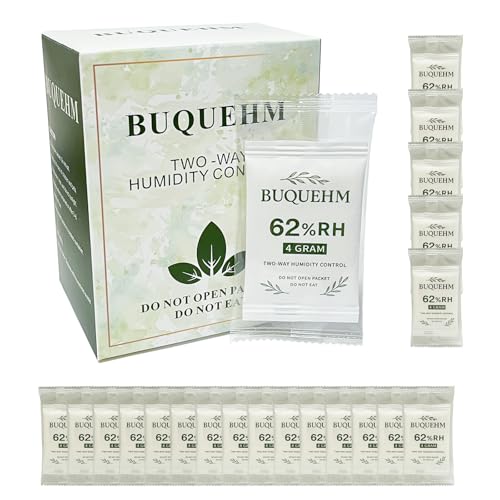 62% Size 4g, 20 Pack Two-Way Humidity Control Packs – Hydration Packets & Moisture Absorbers for Storage Boxes, Camera Equipment & Food Containers