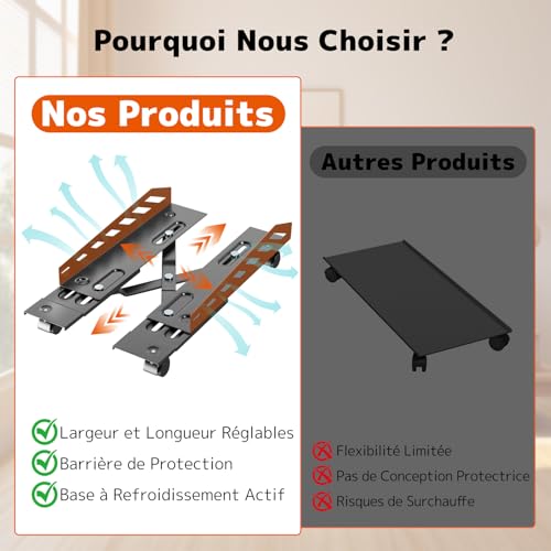 Support PC à roulettes PUTORSEN pour optimiser l'espace bureau - 5