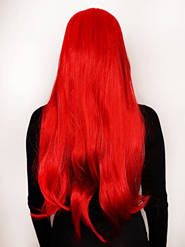Image of ALLAURA Compatible with Dark Phoenix Wig for X-men Cosplay |Realistic Long Red Hair Fits All for Women Men - Jean Grey Anime Marvel & Fantasy Wigs