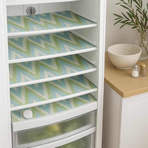 Image of WWW.THROWPILLOW.IN 450+ L Double Door Fridge Main Glass Tray Mats Set of 3 High GSM Non-Plastic Aqua Blue Fabric Liners for Refrigerator Trays | Scratch-Resistant, Machine Washable, Durable