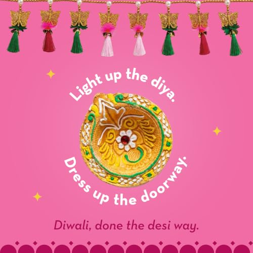 Image of GO DESi Fun Diwali Gift Box | Toran | Mud Diya | Kaju Katli | DESi POPz | Meetha Paan | Coconut Burfi | Bombay Bhel | Diwali Gifts for Family and Friends | Diwali Gift Hampers |