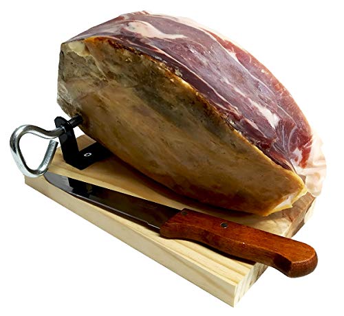 Jamón Serrano - Contramaza 1.5kg + Jamonero Mini + Cuchillo Jamonero | Degusta Teruel