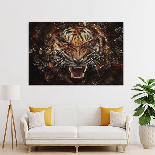 Tableau tigre impression sur toile déco murale premium 60x90cm - 3