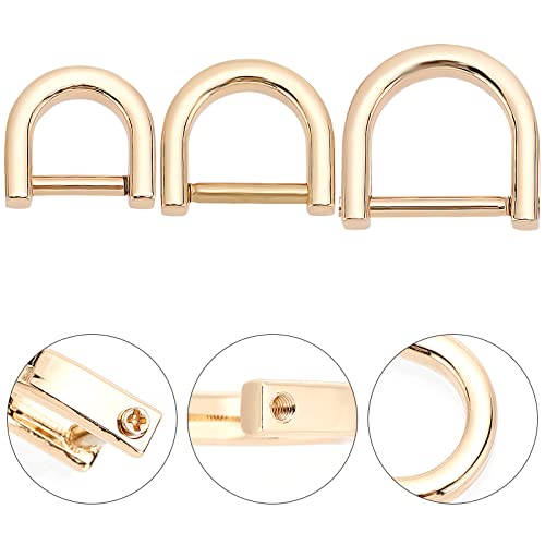 Image of GORGECRAFT 1 Box 3 Sizes 12PCS Black D-Rings Horseshoe Shape D Ring U Shape Screw