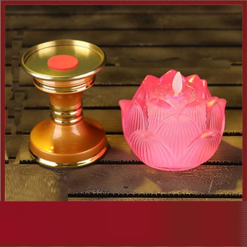 1 pair19cm Lotus Lantern Buddha LED for Buddha Lantern Permanent Light Household Electronic Candle Lamp