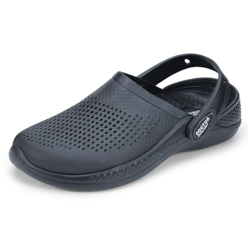 Image of DOCTOR EXTRA SOFT Men's Classic Casual Sports Clogs /Sandals with Adjustable Back Strap for Adult | Comfortable & LightWeight| Stylish & Anti-Skid|Waterproof & Everyday Use Mules for Gents & Boys D-513
