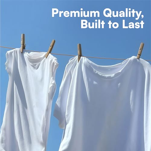 H&S Alliance Washing Line Rope - Plastic Coated Steel Metal Core Laundry Clothes Line for Outside Hanging - Clothes Drying Line - Heavy Duty Outdoor Clothesline Wire - 164ft (50m)