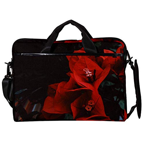 Bolso bandolera para portátil de 14 a 15.4 pulgadas, funda maletín de flores color rojo