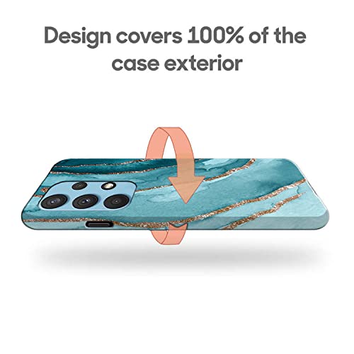 Image of COLORflow Back Cover Compatible with Samsung Galaxy A53 5G | Beautiful Blue Marble Golden Stripes | Designer Printed Hard CASE Bumper Back Cover Compatible with Samsung Galaxy A53 5G