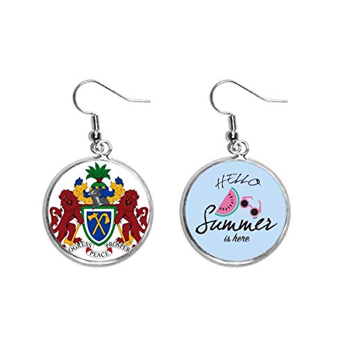 Pendientes de sandía de Gambia joyería con emblema nacional africano para el lóbulo