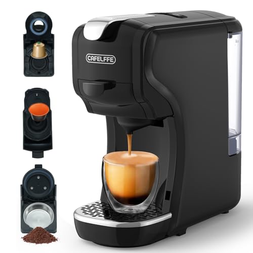 CAFELFFE Capsule Coffee Machine 3in1 Hot Cold Brew Coffee Maker with 600ML Detachable Water Tank- For NS & DG Capsule And Coffee Powder (Matte Black)