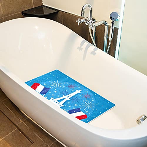 Tapis de douche antidérapant avec ventouses et trous de drainage