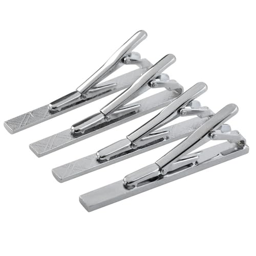 4 Pcs Stainless Steel Tie Clips for Men Classic Tie Bar Clip for Formal Business Wedding Party Fathers Day Gift3