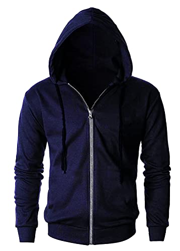 Image of Men's Fleece Banded Collar Sweatshirt (CI-FULL-CHAIN-NAVY-M Navy M)