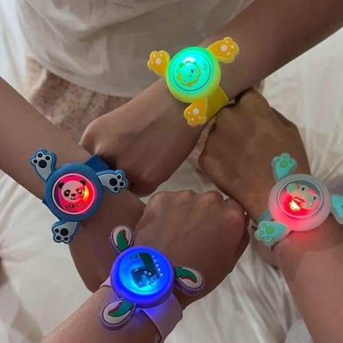Image of Khasala Brothers Cartoon LED Light Kids Rakhi Toy Boy Girl, Slap Band Cartoon Wrist Band with LED Light Up Great Birthday Gift Toys for Kids (Assorted Color and Model)
