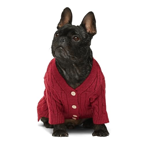 Fitwarm-Dog-Cardigan-Sweater-Knitted-Dog-Winter-Clothes-for-Small-Dogs-Girl-Boy-Pet-Cat-Outfit-Burgundy-Red-Medium