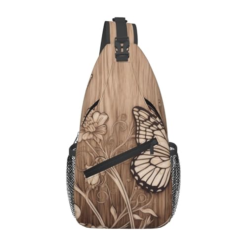 Sac à dos à bandoulière en bois noir à motif floral et fermeture éclair pour l'école