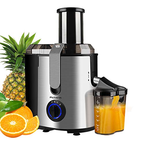 Juicer, Picberm Centrifugal Juicer Machines Easy to Clean, 3”Wide Feed Chute Juice Extractor