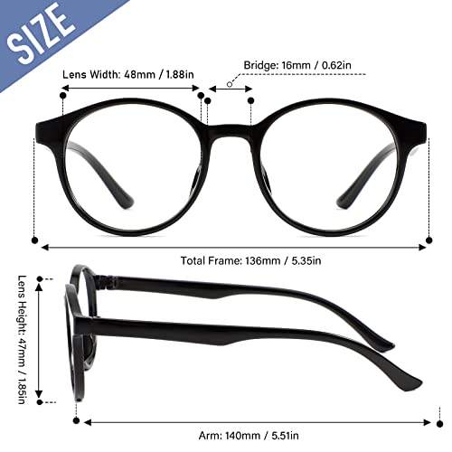 Image of Przene 4 Pack Blue Light Blocking Glasses for Women Men,Retro Round Computer Gaming Glasses Anti Eye Strain /UV /Glare (Standard, Mixed Color-C3)
