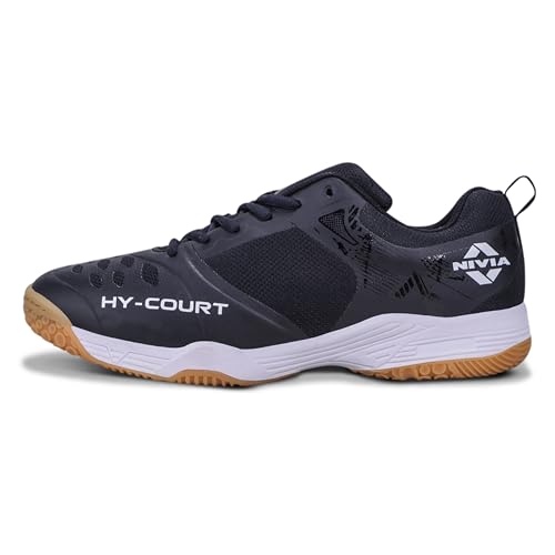 Image of NIVIA HY-Court 2.1 Badminton Shoes for Men | Ultimate Footwear for Court Mastery | Padel Shoes | Pickleball Shoes | Non-Marking Court Shoes | Unleash Your Full Court Potential | (Navy Blue /Red /Yellow /Black)