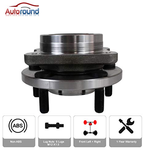Autoround 513123 [2-Pack] Front Wheel Bearing And Hub Assembly Compatible With Dodge Caravan, Grand Caravan, Chrysler Town Country, Plymouth/Chrysler Voyager, Prowler, 1996-2007 5 Lug Non-Abs #TOP2