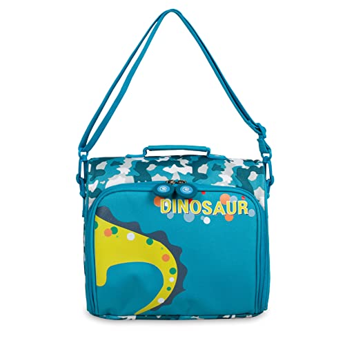 Image of J World New York Casey Kids Lunch Bag. Cute Insulated Lunch-Box for Boys Girls, Dino, 9.5 X 10 X 3.5 inch (H X W X D) inch