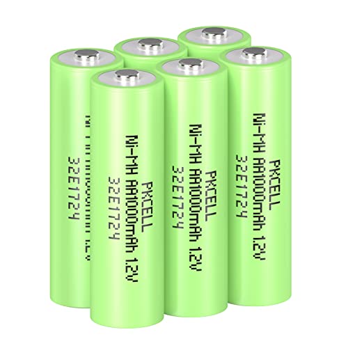 Pkcell Rechargeable Aa Batteries, Nimh Double A 1000Mah 1.2V Battery- 6Count #TOP8